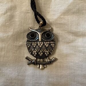 Silver Owl Pendant Necklace